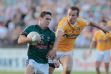 Antrim's Paul Doherty moves in on Kildare's Gary White