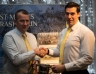 Brendan Etherson recieves the Dan Doherty Trophy for Club Person of the Year from Karol Doherty